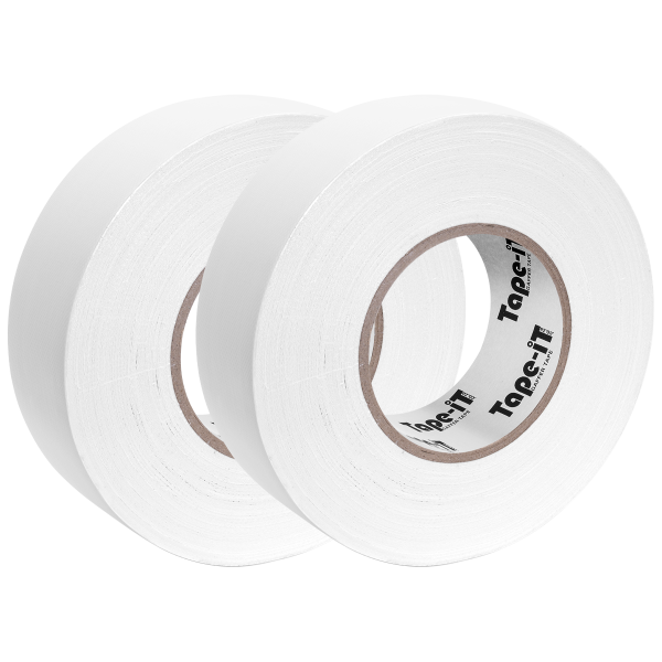 2 Pack of White Gaffer Tape by Tape-iT, 2inch/48mm wide and 50m Long Product Image | Ti4850WG2