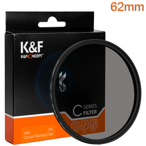 KandF Circular Polarising Filter CPL 62mm Product Image | KF01.1438