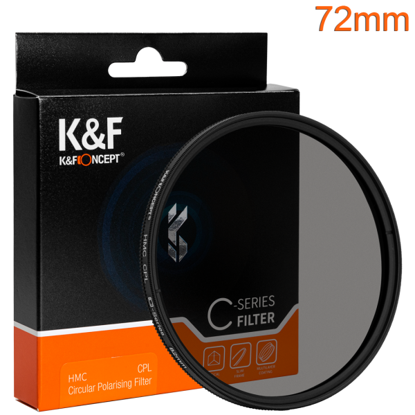 KandF Circular Polarising Filter CPL 72mm Product Image | KF01.1440