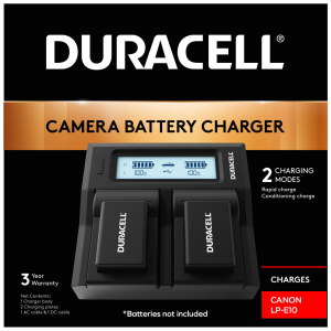 Dual Charger for Canon Lp-E10 Battery by Duracell box | DRC6105-EU
