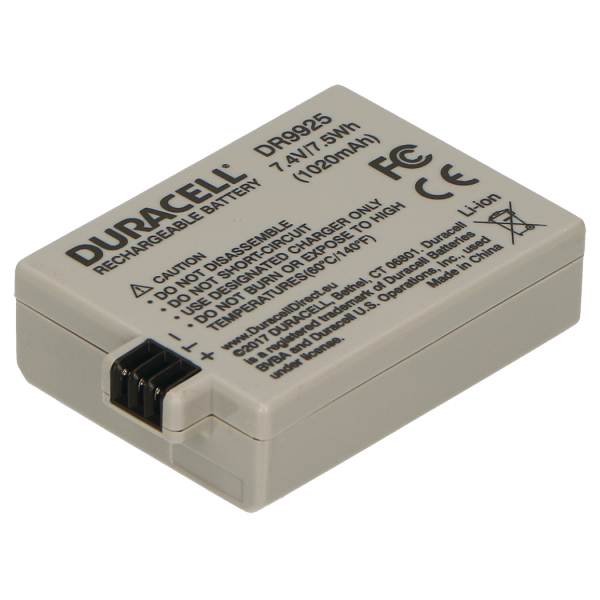 Canon LP-E5 Camera Battery by Duracell Back View | DR9925