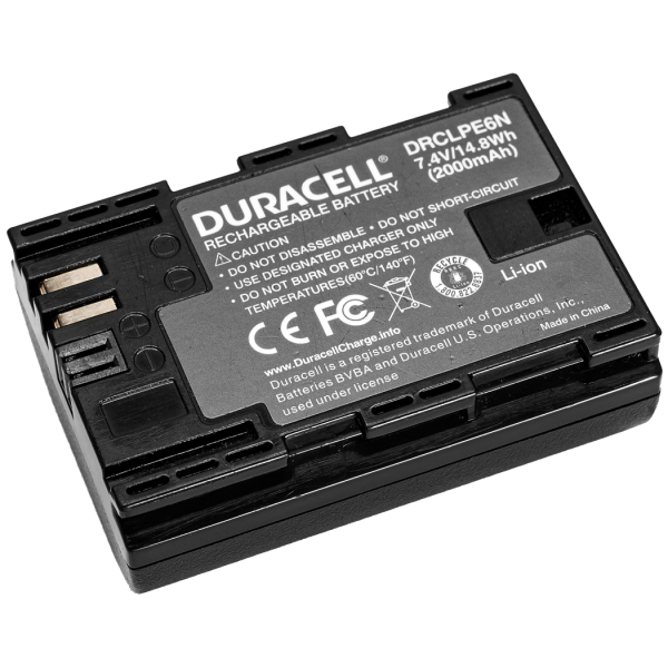 Canon LP-E6N Camera Battery by Duracell Back View | DRCLPE6N
