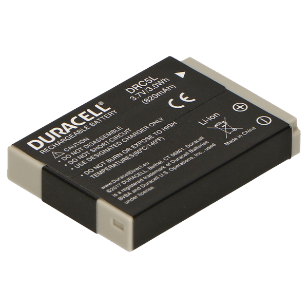 Canon NB-5L Camera Battery by Duracell Back View | DRC5L