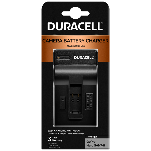 Charger for GoPro Hero 5, 6, 7 and 8 Battery by Duracell in Packaging | DRG5946