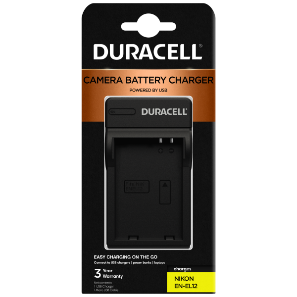 Charger for Nikon EN-EL12 Battery by Duracell in Packaging | DRG5946