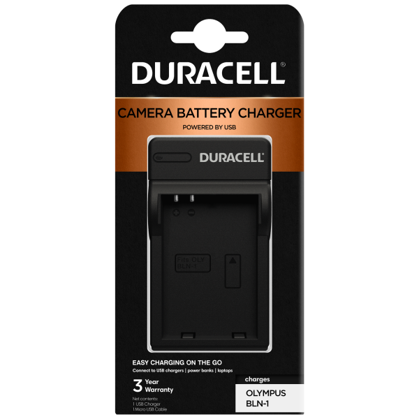 Charger for Olympus BLN-1 Battery by Duracell in Packaging | DRO5942