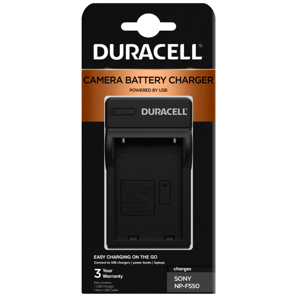 Charger for Sony NP-F550 Battery by Duracell in Packaging | DRS5960