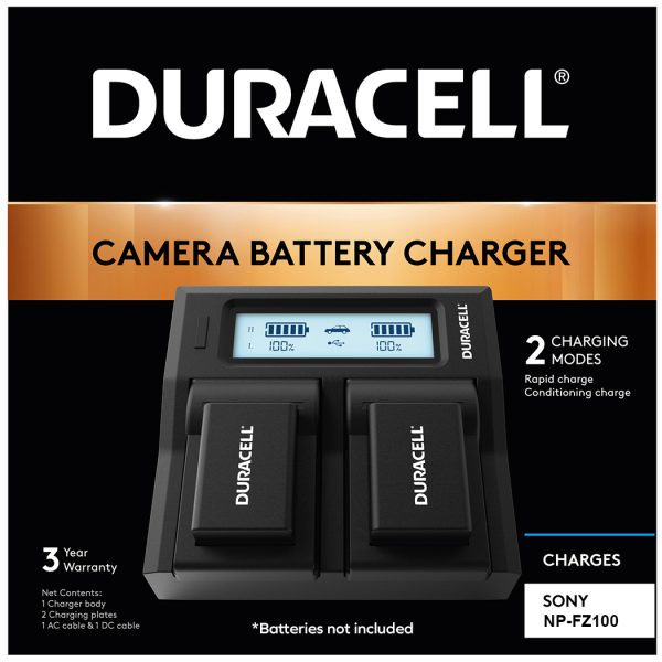 Dual Charger for Sony NP-FZ100 Battery by Duracell box | DRS6122-EU