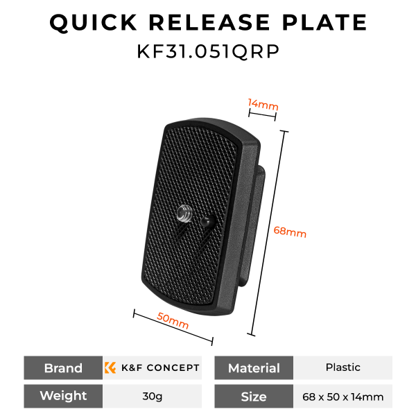 KandF 051 QRP Quick Release or Base Plate for Tripods Specifications Image | KF31.051QRP