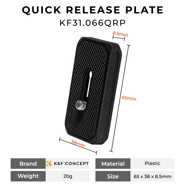 KandF 066 QRP Quick Release or Base Plate for Tripods Specifications Image | KF31.066QRP