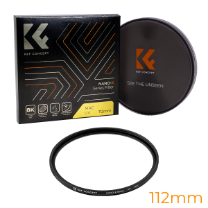 KandF 112mm Nano-X Premium UV Filter Product Image with diameter label | KF01.2013