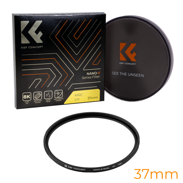 KandF 37mm Nano-X Premium UV Filter Product Image with diameter label | KF01.979