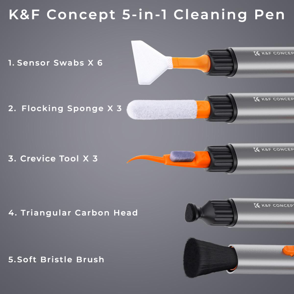 KandF 5-in-1 Cleaning Pen for Electronics Parts Labelled | SKU.1975-SKU.1976