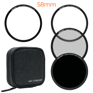 KandF 58mm Magnetic Filter Kit  with UV a CPL and ND1000 in a Pouch Product Image | SKU.1652