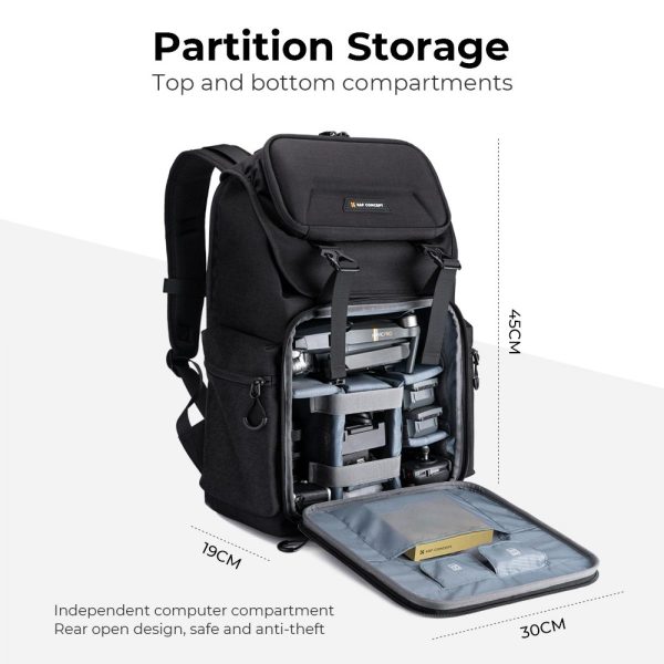 KandF All-Day-Shooter Black Photographers Backpack Packed with Gear | KF13.098V2