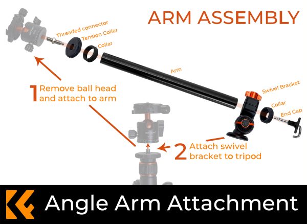 KandF Angle Arm Attachment an Upgrade for your Tripod Assembly Image | KF31.037