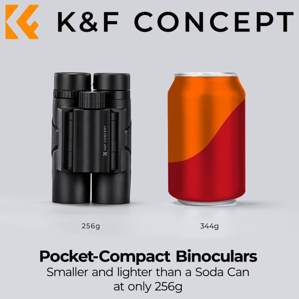 KandF Super Compact 10x25 Binoculars image showing Size | KF33.070