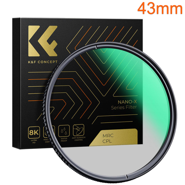 K&F 43mm Circular Polariser Filter (CPL) from the Nano-X Series Product Image | KF01.990