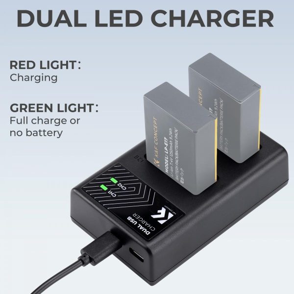 K&F USB Powered Dual Charger for Canon LP-E17 Batteries Details Image | KF28.0008