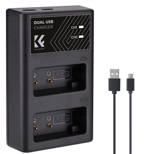 K&F USB Powered Dual Charger for Canon LP-E17 Batteries Product Image | KF28.0008