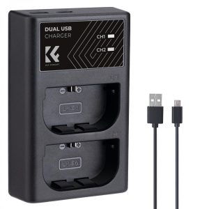 K&F USB Powered Dual Charger for Canon LP-E6NH Batteries Product Image | KF28.0007