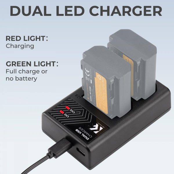 K&F USB Powered Dual Charger for Sony  FZ-100 Batteries Details Image | KF28.0010