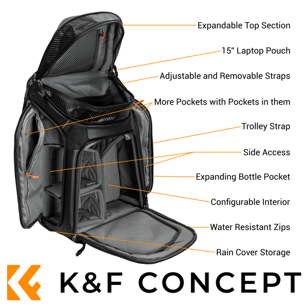 KandF Exec-Shooter Photography Bag Interior | KF13.105