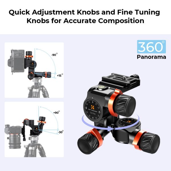 K&F Geared Tripod Head the Ultimate in Precision Shooting Specifications Image | KF28.0010