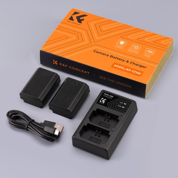 K&F Sony FZ-100 Battery Kit with 2 x Batteries and a Dual Charger Image of What's in the Box | KF28.0016