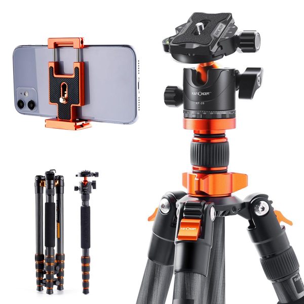 K&F Lightweight Carbon Fibre Photography Tripod  with Magic-Plate In Use | KF09.093