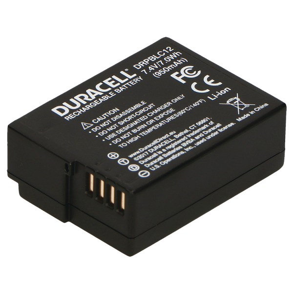 Panasonic DMW-BLC12 Camera Battery by Duracell Back View | DRPBLC12