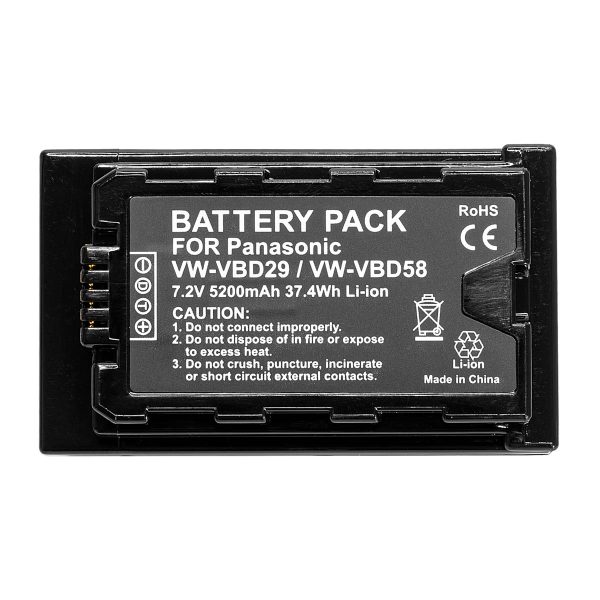 Panasonic VW-VBD29/VW-VBD58 Battery by 2-Power Back View | DRPBLF19