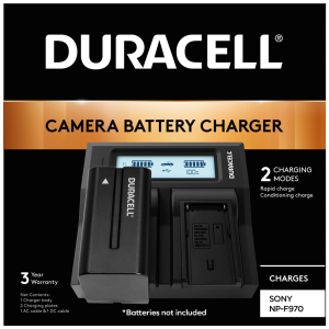 Dual Charger for Sony NP-F970 Battery by Duracell box | DRS6121-EU
