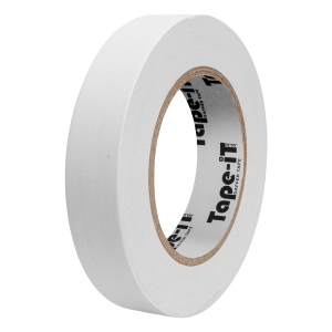 Roll of White Gaffer Tape by Tape-iT, 1inch/24mm wide and 25m Long Product Image at 30 degrees | Ti2425WG