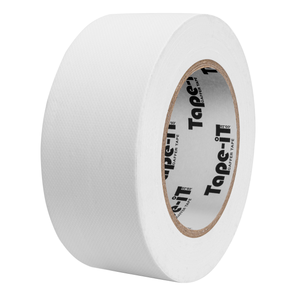 Roll of White Gaffer Tape by Tape-iT, 2inch/48mm wide and 25m Long Product Image at 30 Degree angle | Ti4825WG