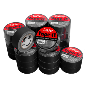 Carton Quantity (24) of Black Gaffer Tape by Tape-iT, 2inch/48mm wide and 25m Long Product Image | Ti4825BG24