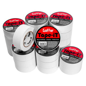 Carton Quantity (24) of White Gaffer Tape by Tape-iT, 2inch/48mm wide and 25m Long Product Image | Ti4825WG24